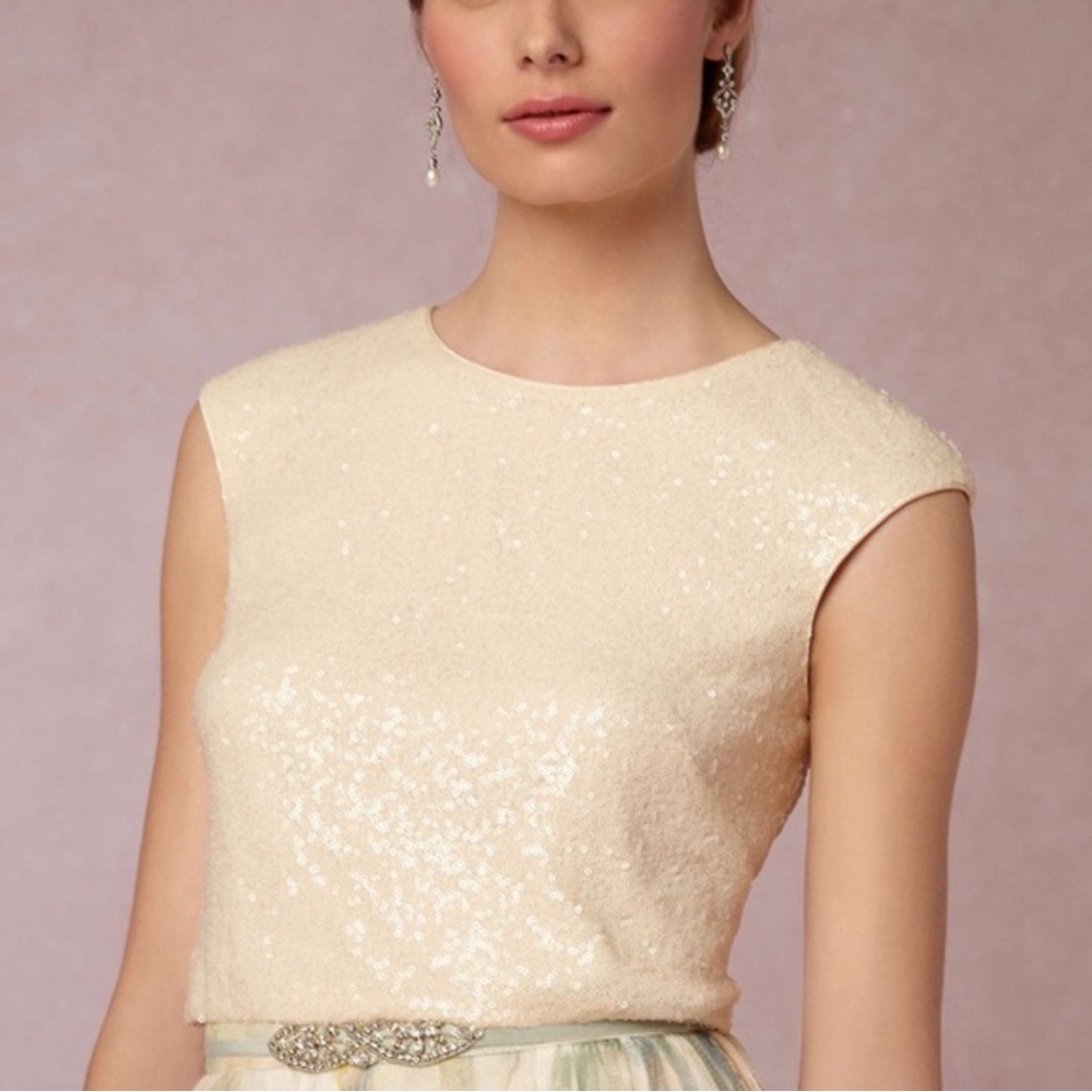 Jenny Yoo French Vanilla sequin top